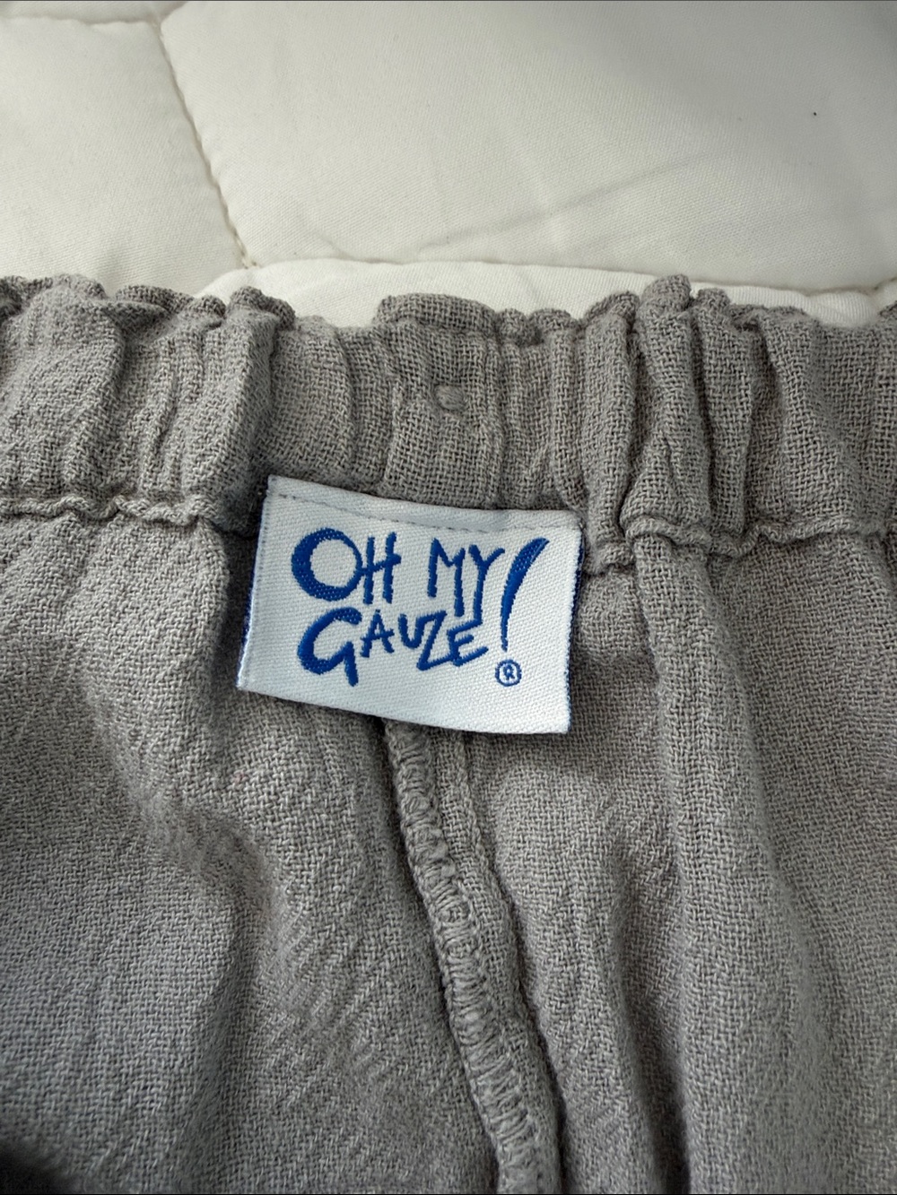 Oh my Gauze classy Elastic-Waist Pants - Gray - Picture 2 of 4